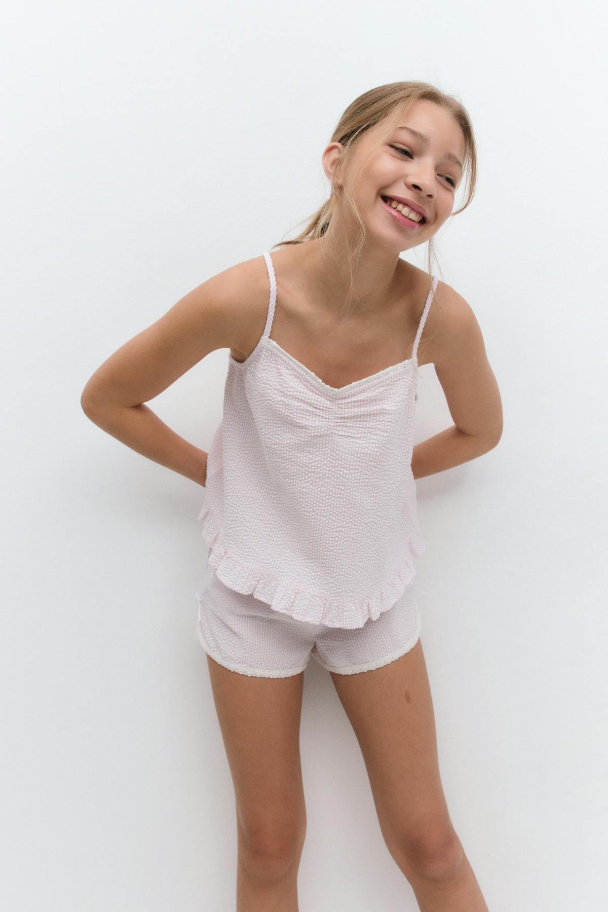 Y cotton singlet - Pink/white