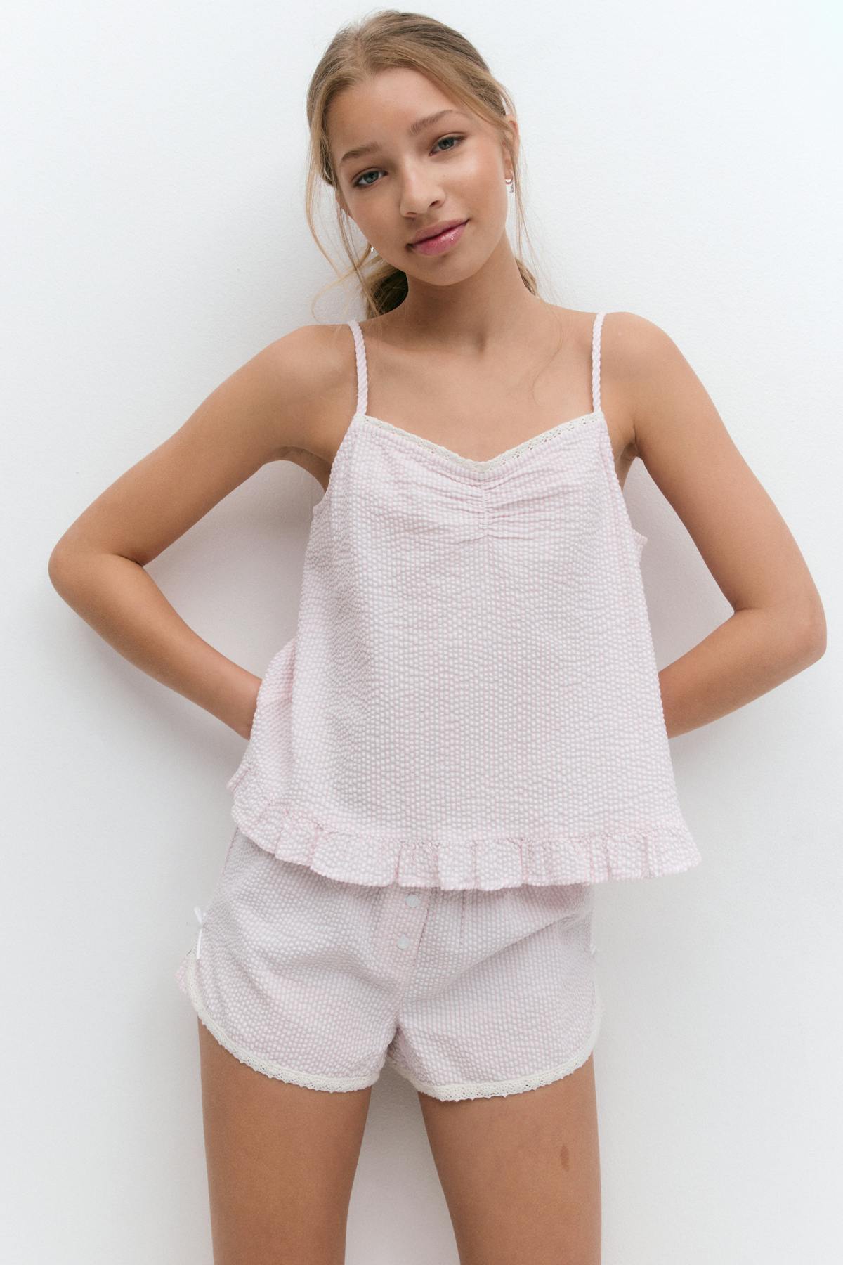 Y cotton shorts - Pink/white