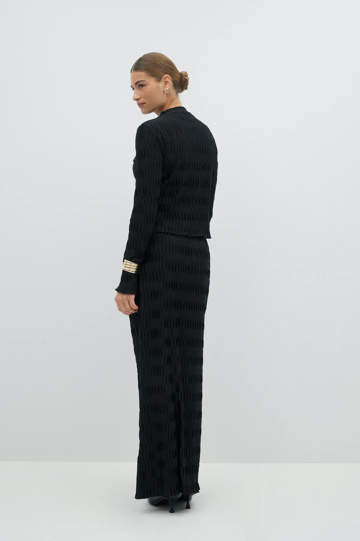 Pleated maxi skirt - Noir