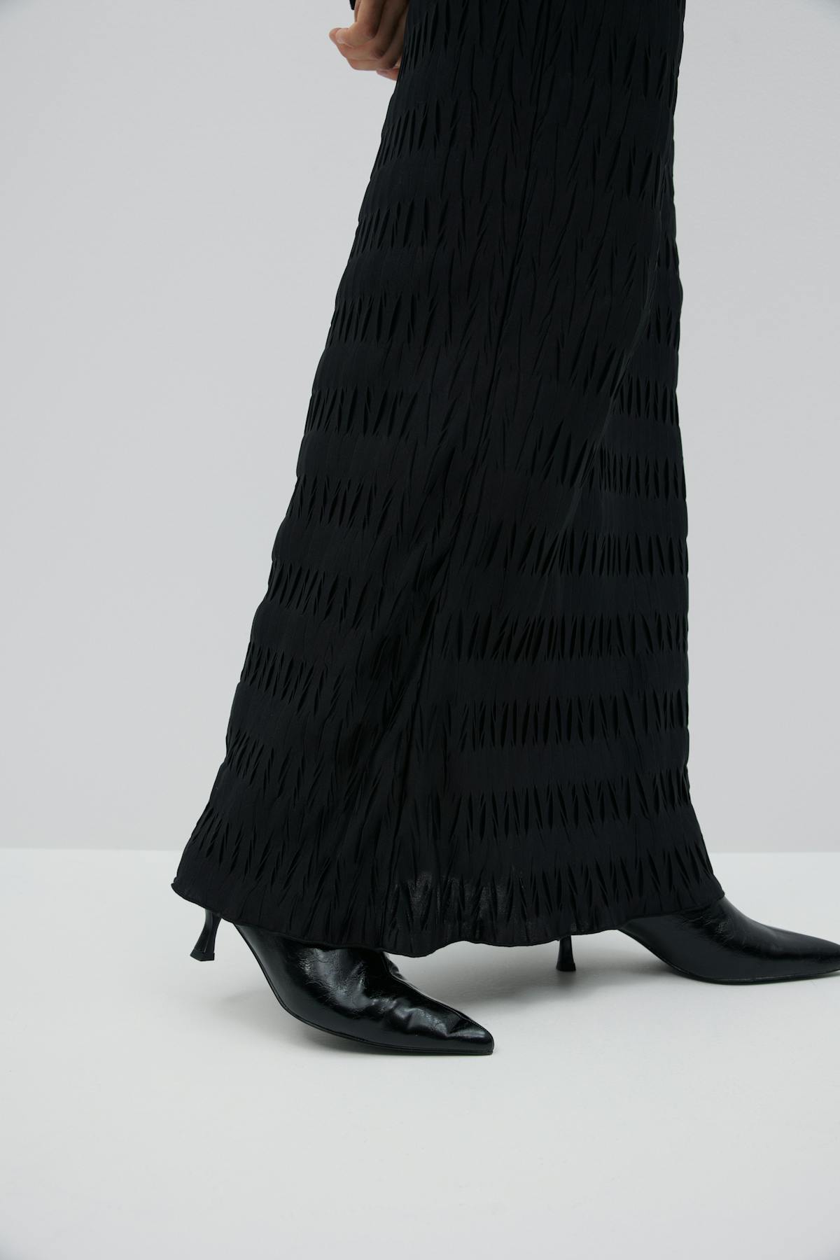 Pleated maxi skirt - Noir