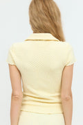 Short sleeve buttoned top - Lemon icing