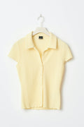 Short sleeve buttoned top - Lemon icing
