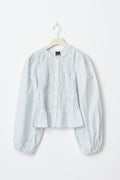 Poplin smock blouse - Blue stripe