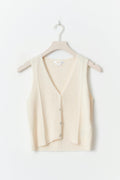 Y knitted vest - Creme