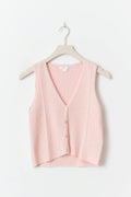 Y knitted vest - Rose clair