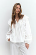Lace boho blouse - Blanc