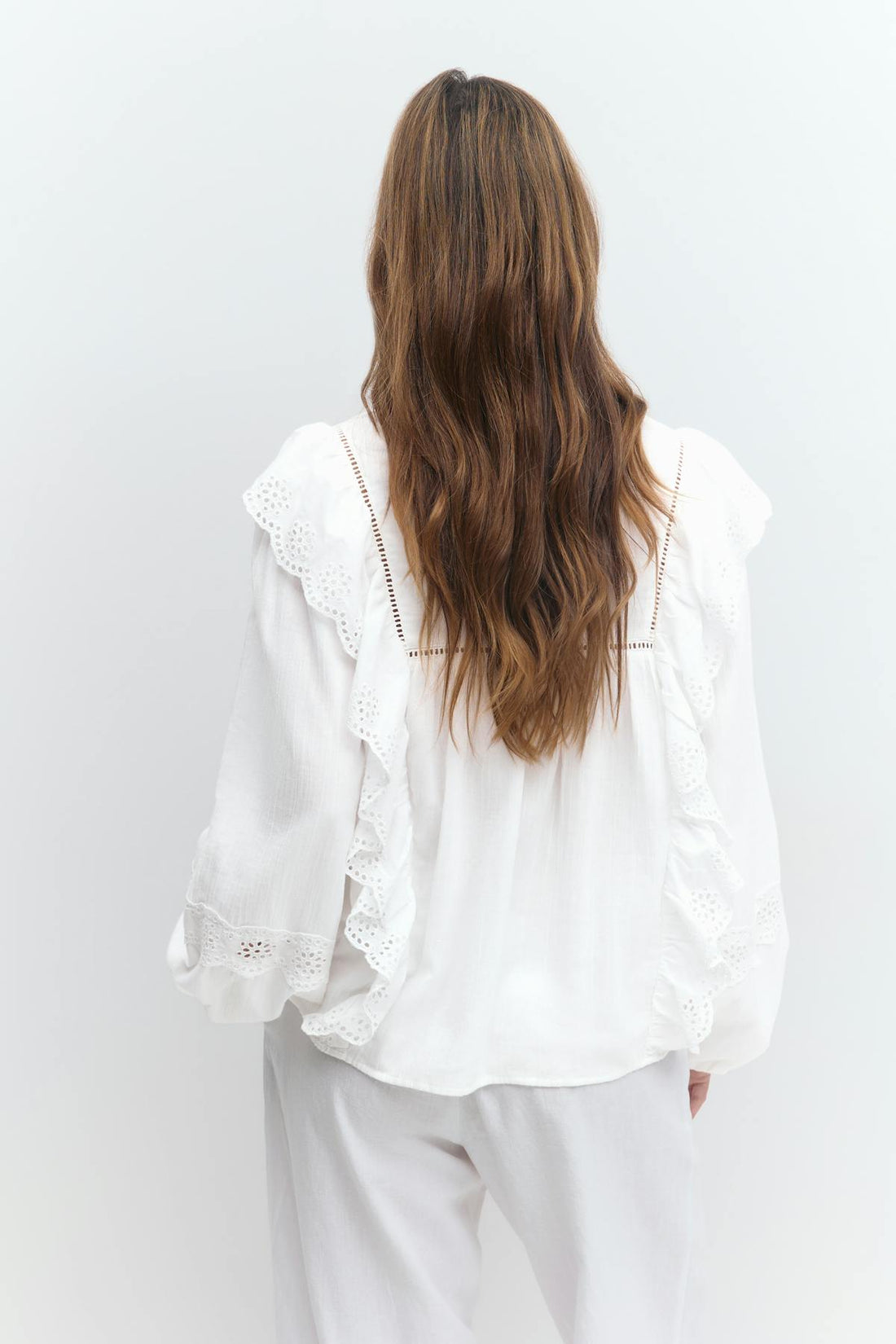 Lace boho blouse - Blanc