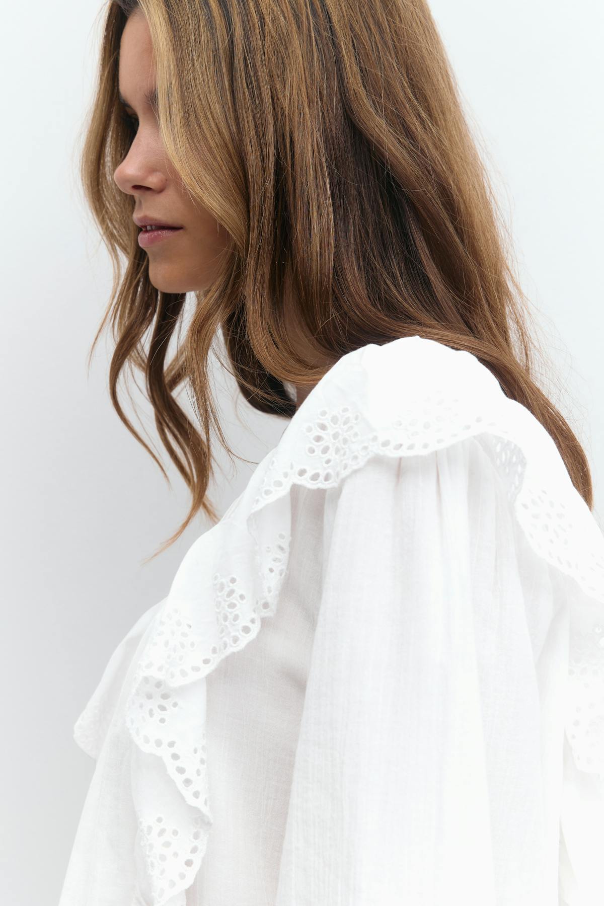 Lace boho blouse - Blanc