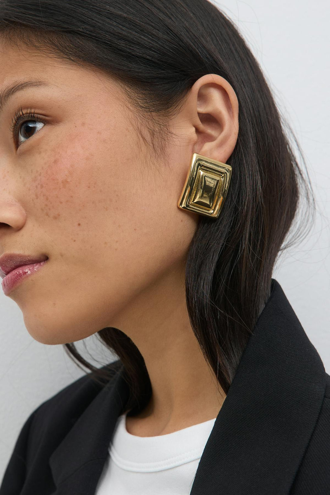 Square earrings - Doré