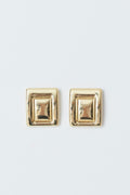 Square earrings - Doré