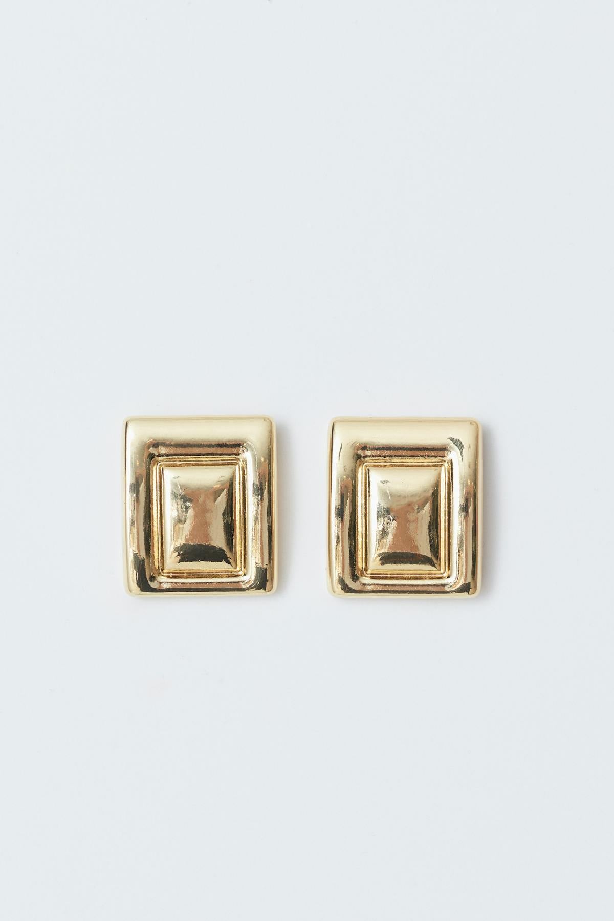 Square earrings - Doré