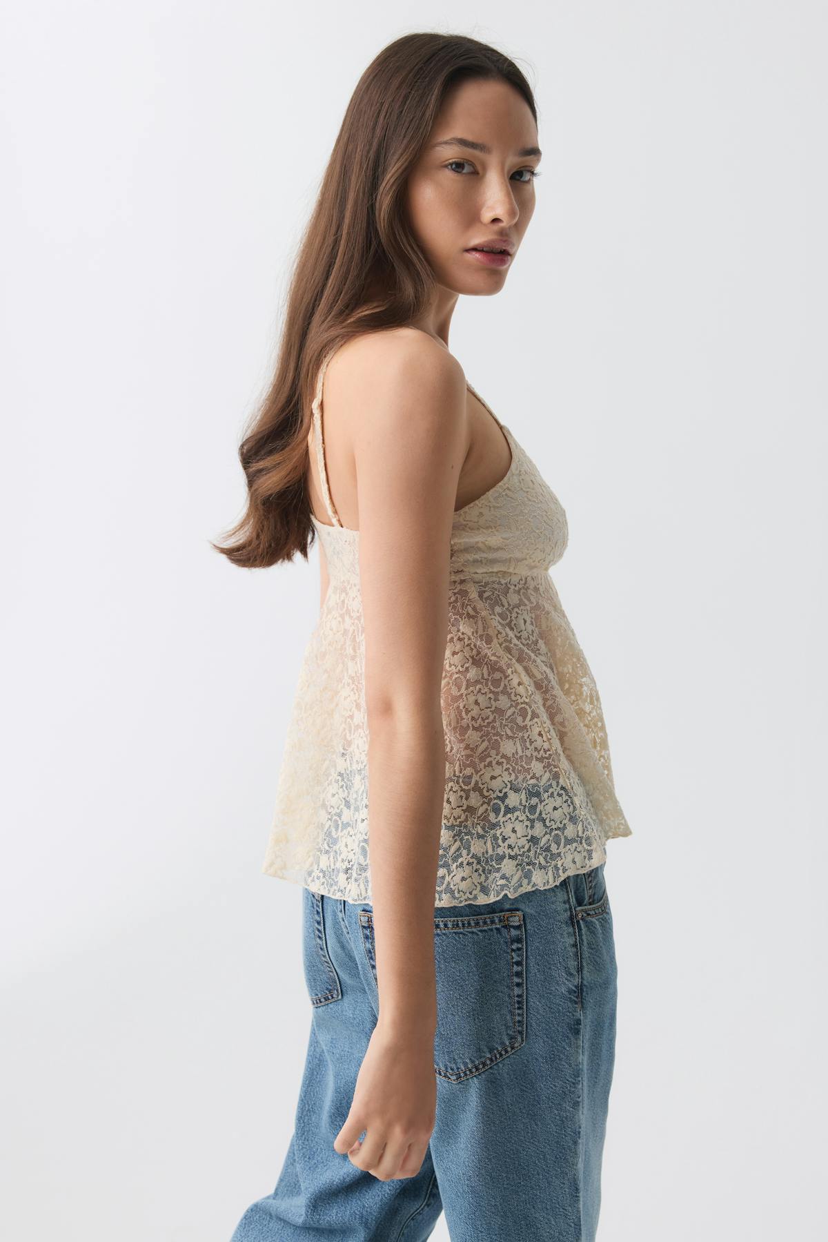 Lace singlet - Noir
