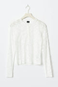 Pleated lace top - Blanc cassé