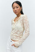 Pleated lace top - Lemon icing