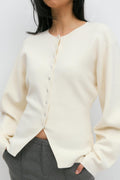 Knitted sculptured cardigan - Gardenia