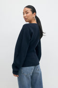 Knitted sculptured cardigan - Grey melange