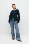 Knitted sculptured cardigan - Grey melange