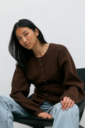 Knitted sculptured cardigan - Gardenia