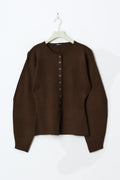 Knitted sculptured cardigan - Chestnut