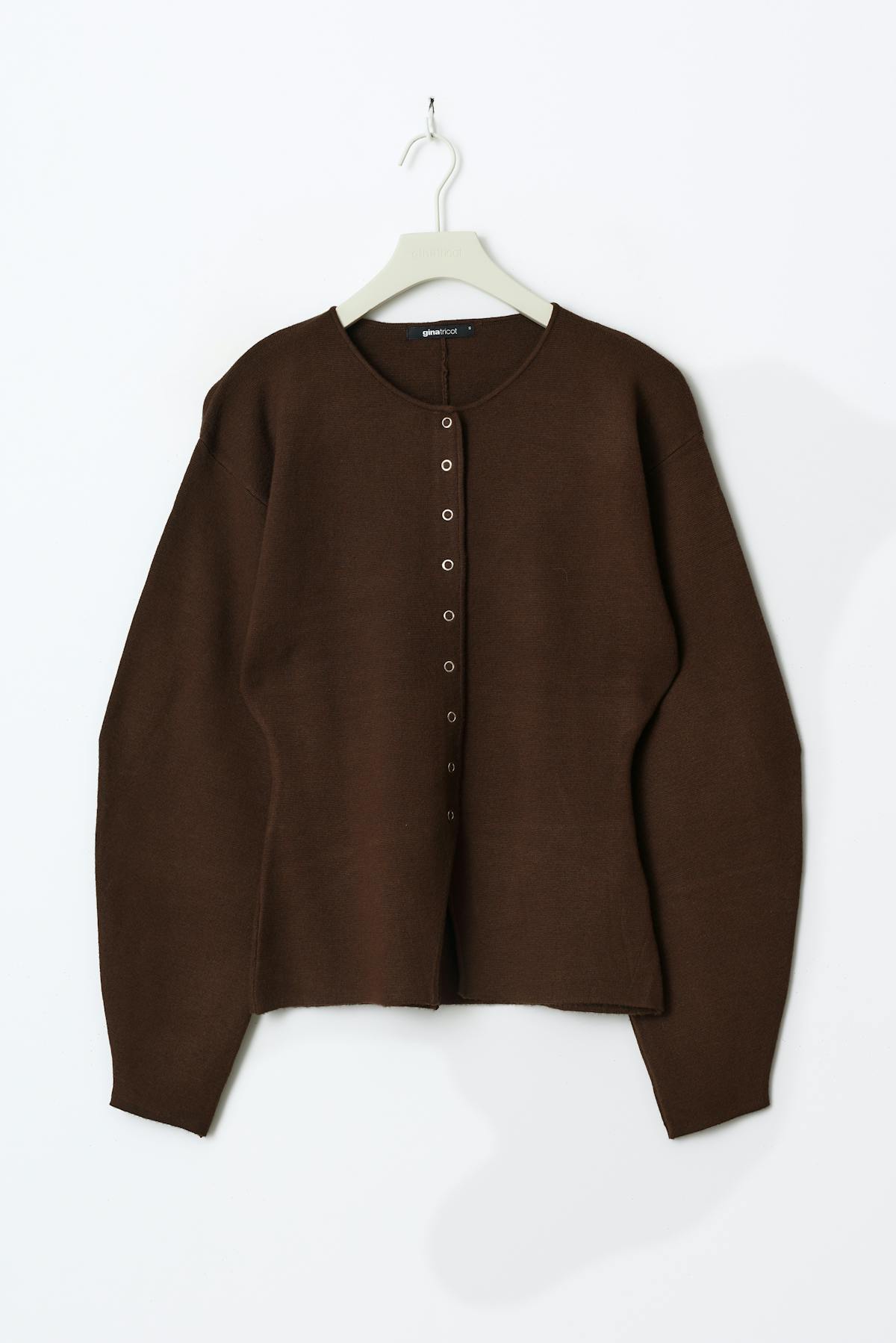 Knitted sculptured cardigan - Chestnut