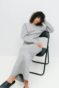 Knitted sculptured cardigan - Grey melange