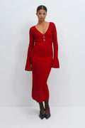 Knitted midi dress - Lemon icing