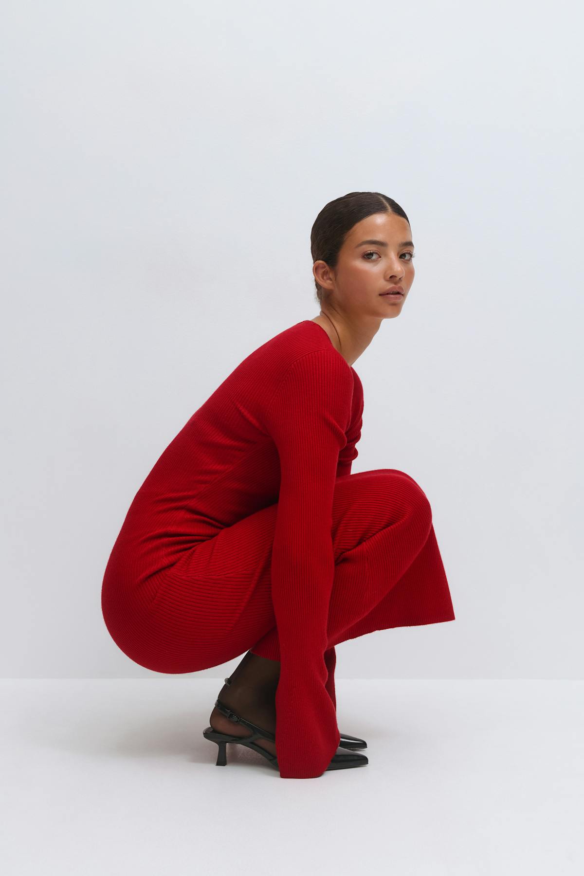 Knitted midi dress - Lemon icing
