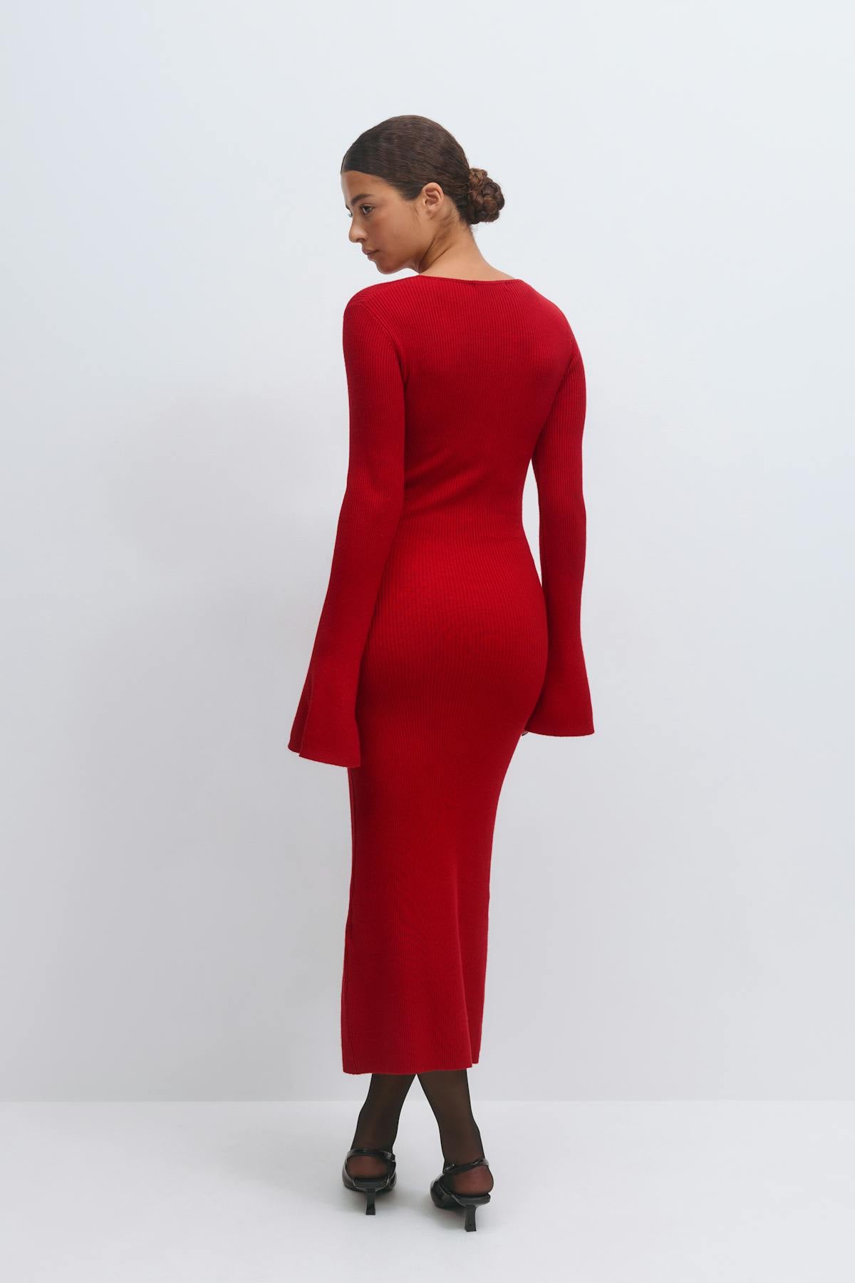 Knitted midi dress - Lemon icing