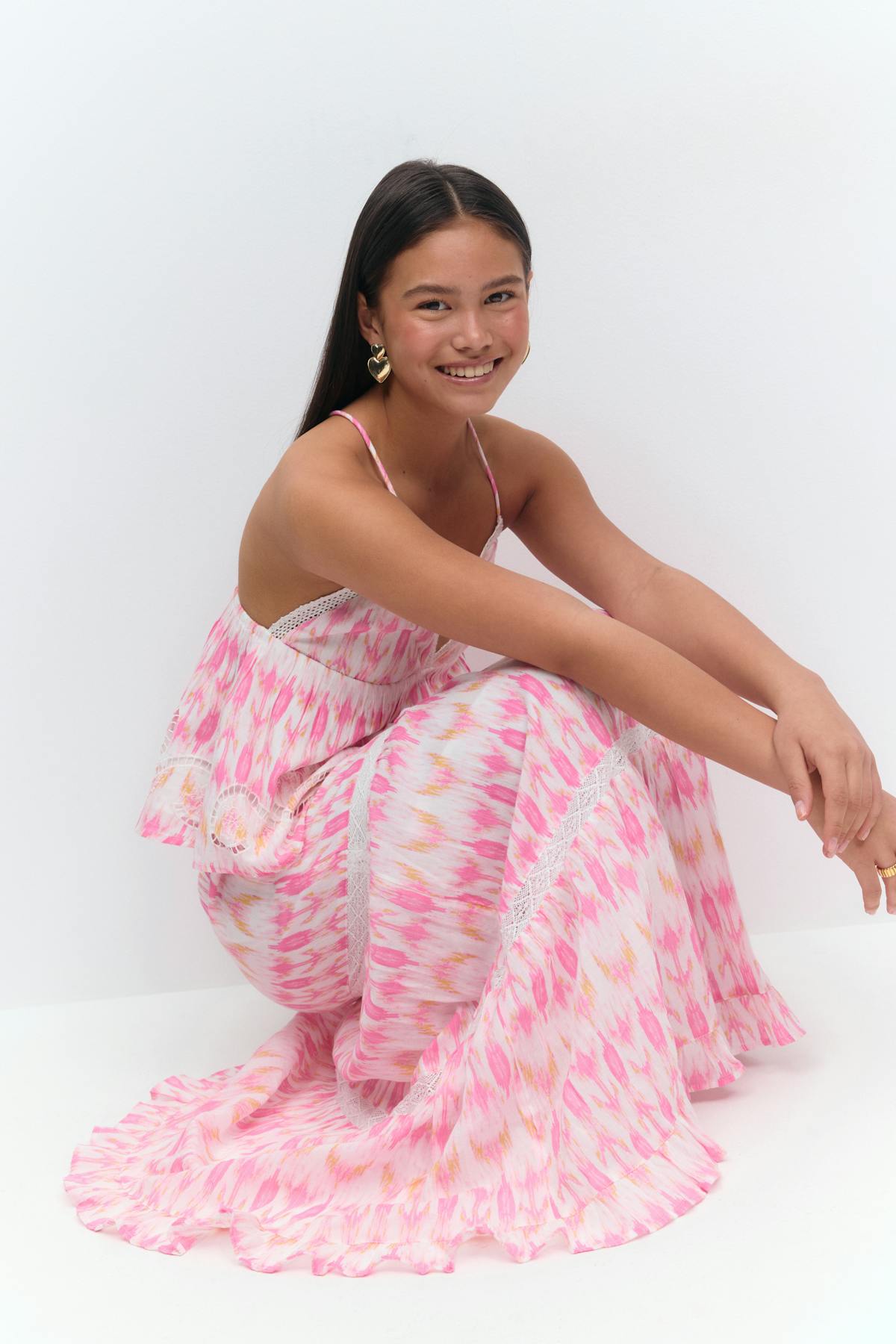 Y scandi maxi skirt - Pink/aop