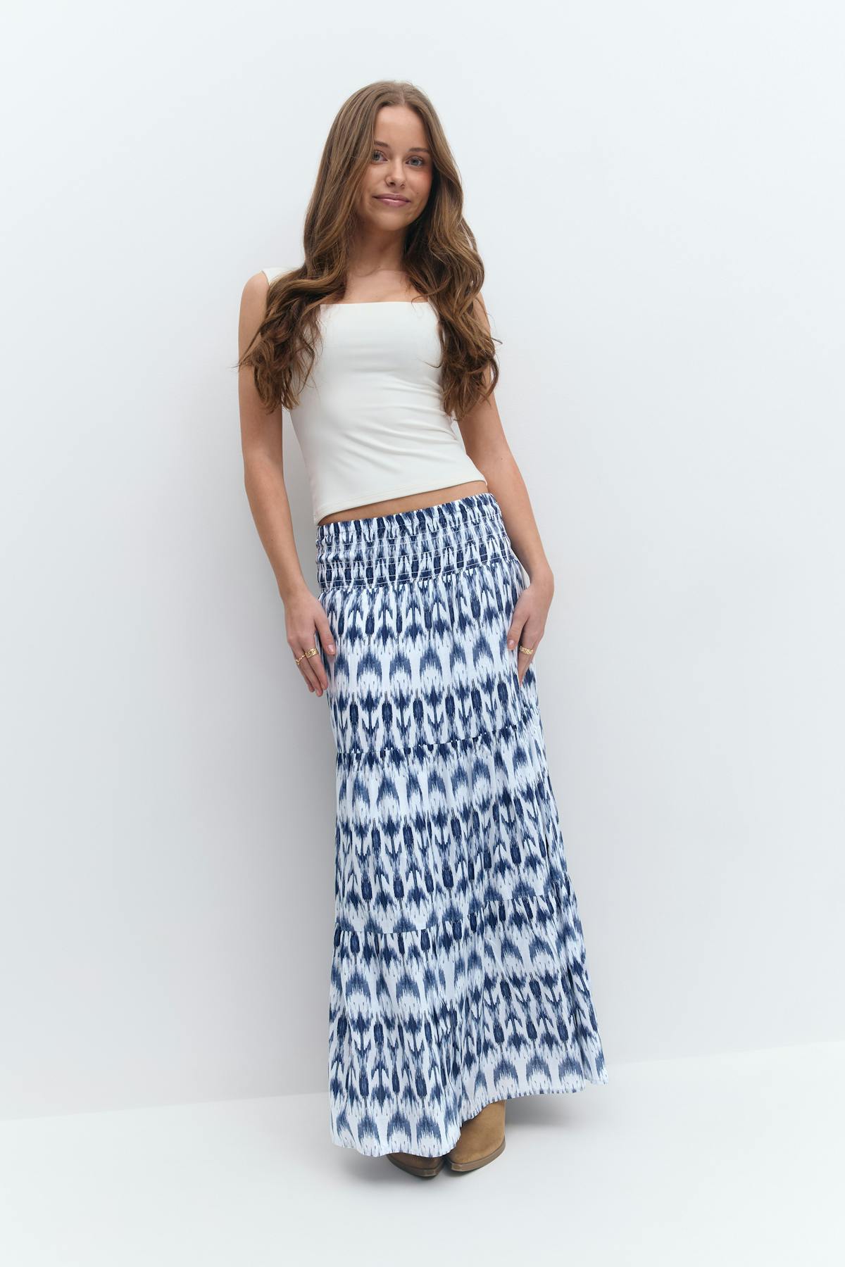 Y iconic boho maxi skirt - Blue/aop