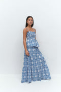 Y one layer multi top - Blue blossom