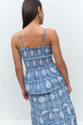 Y one layer multi top - Blue blossom