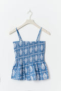 Y one layer multi top - Blue blossom