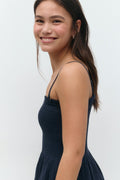 Y one layer multi top - Bleu marine
