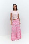 Y iconic boho maxi skirt - Pink blossom