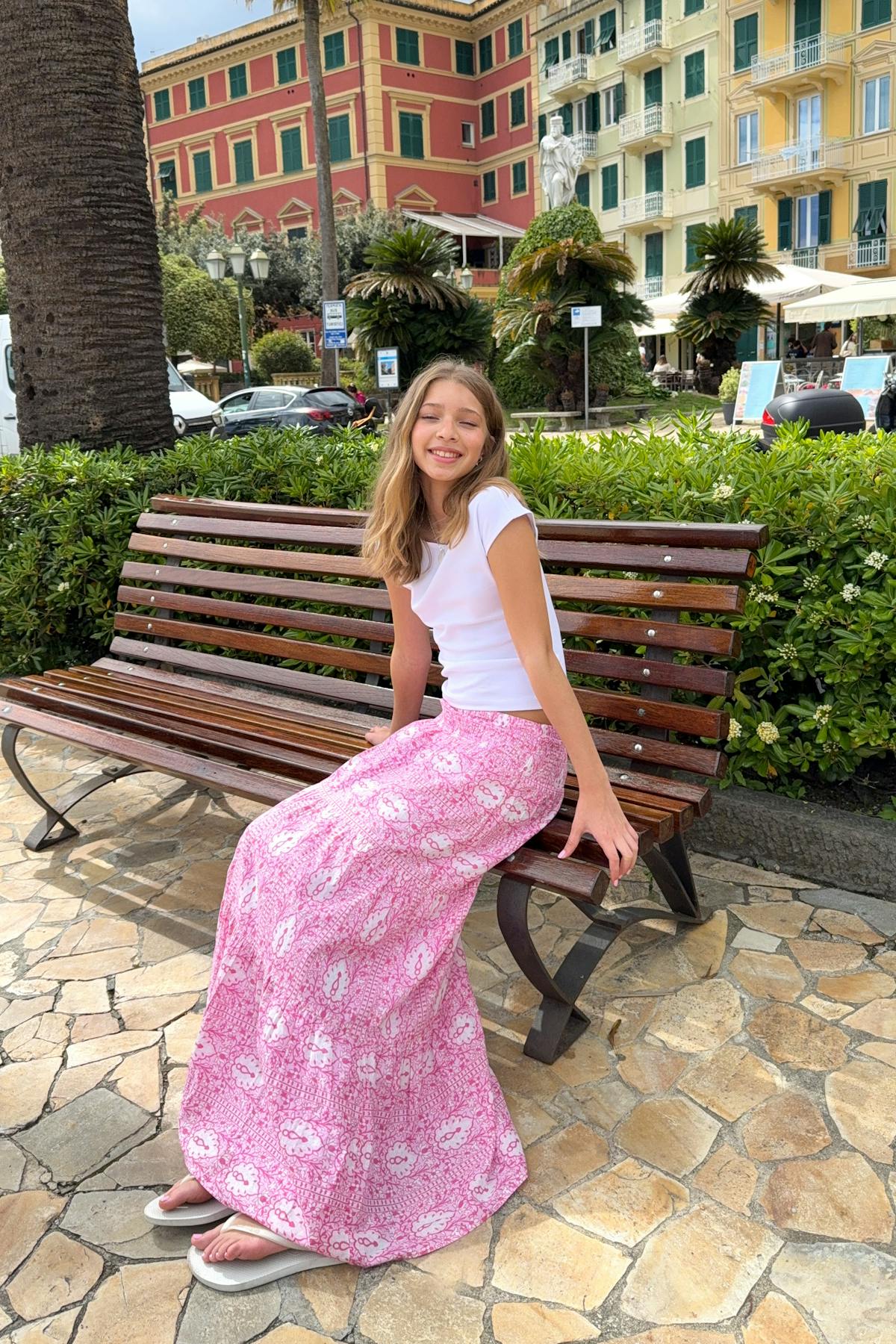 Y iconic boho maxi skirt - Pink blossom