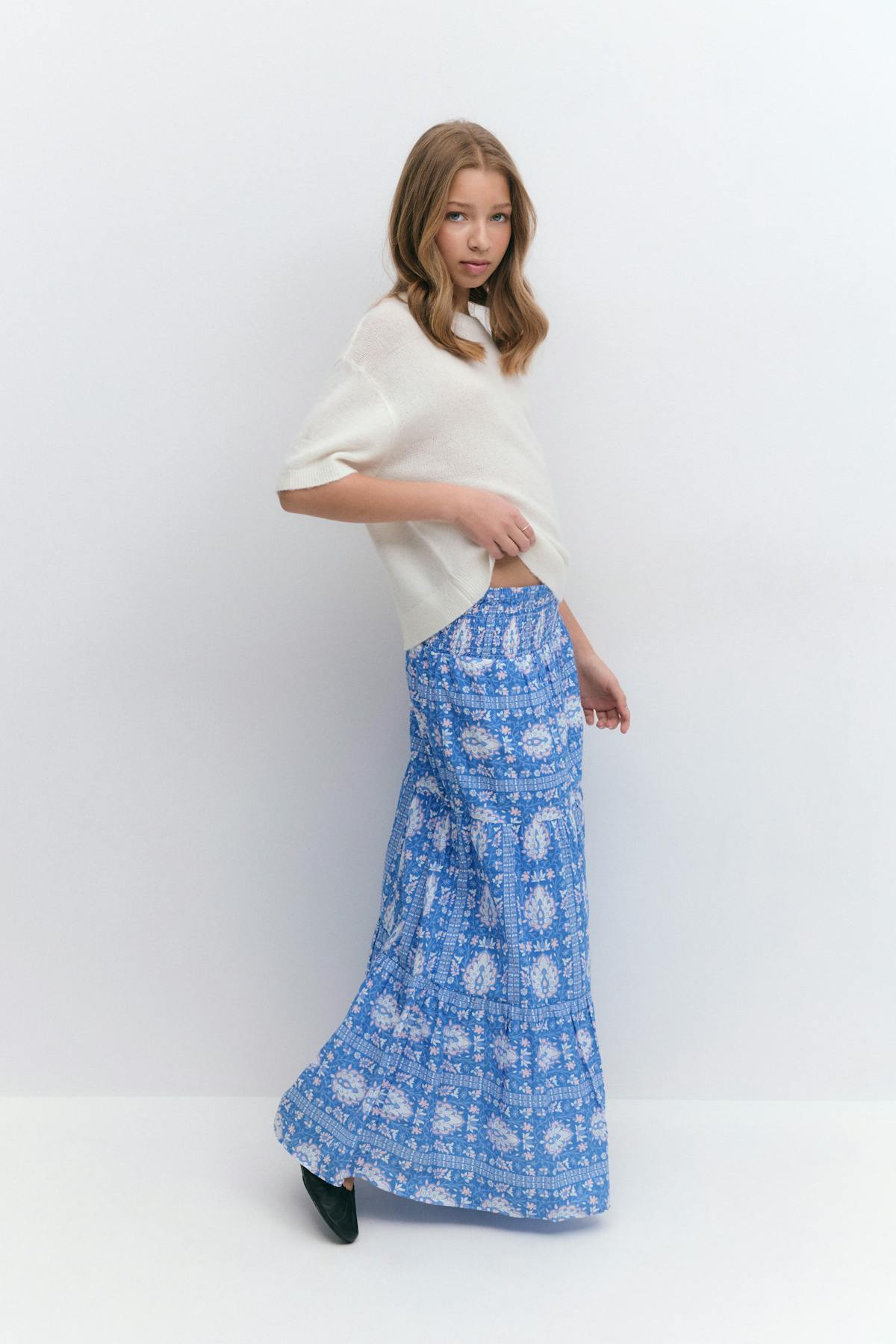 Y iconic boho maxi skirt - Blue blossom