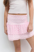Y two layer multi skirt - Pink ditsy