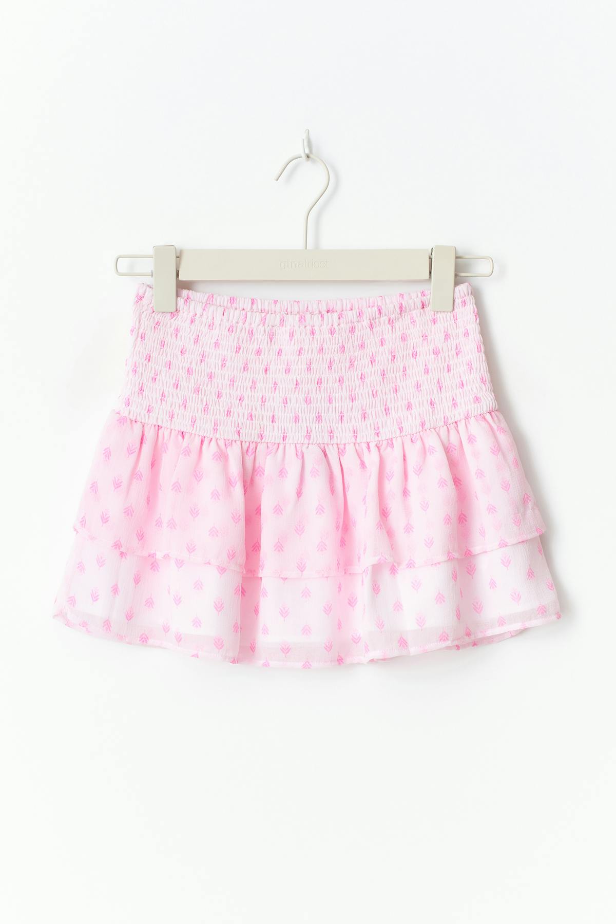 Y two layer multi skirt - Pink ditsy
