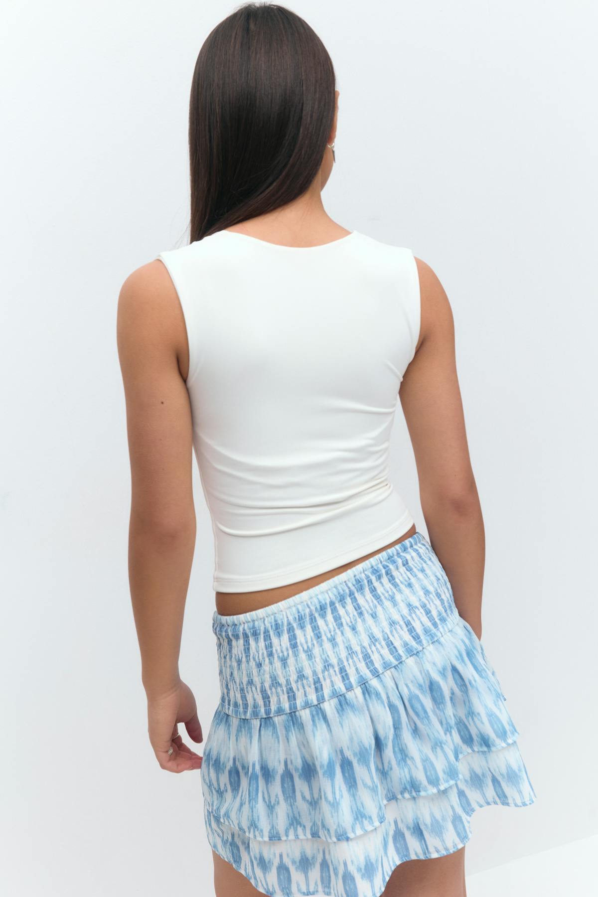 Y two layer multi skirt - Blue swirl