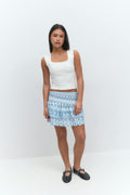 Y two layer multi skirt - Blue swirl
