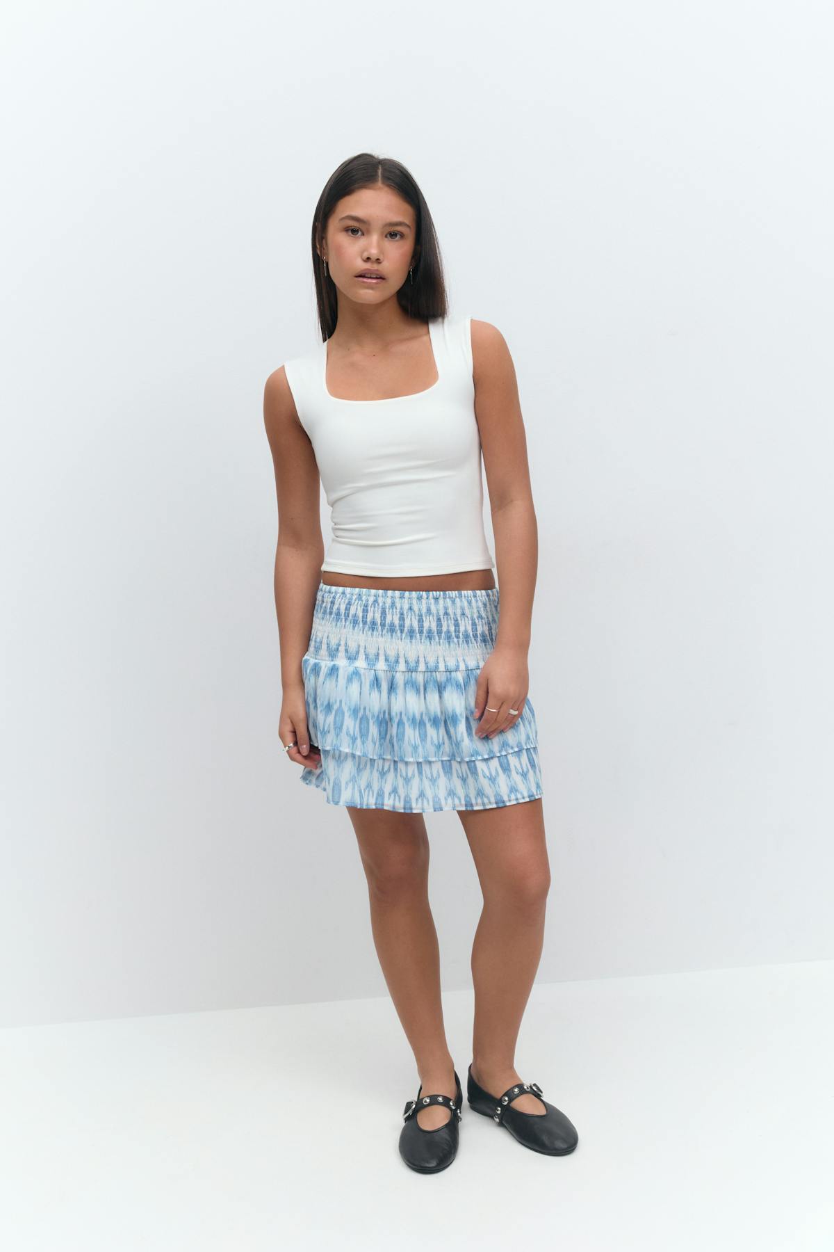 Y two layer multi skirt - Blue swirl