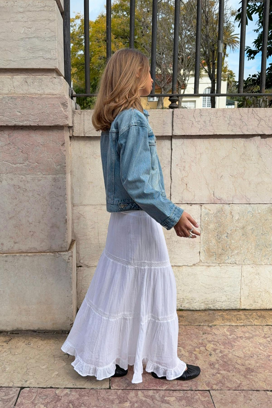 Y scandi maxi skirt tall - Blanc