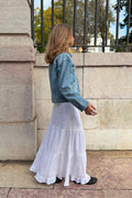 Y scandi maxi skirt tall - Blanc