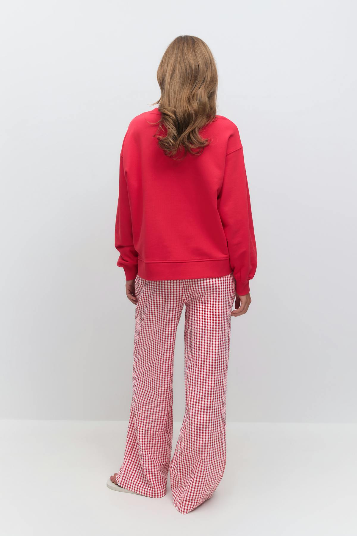 Seersucker gingham trousers - Blue check
