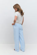 Seersucker gingham trousers - Marron