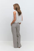 Seersucker gingham trousers - Bleu marine