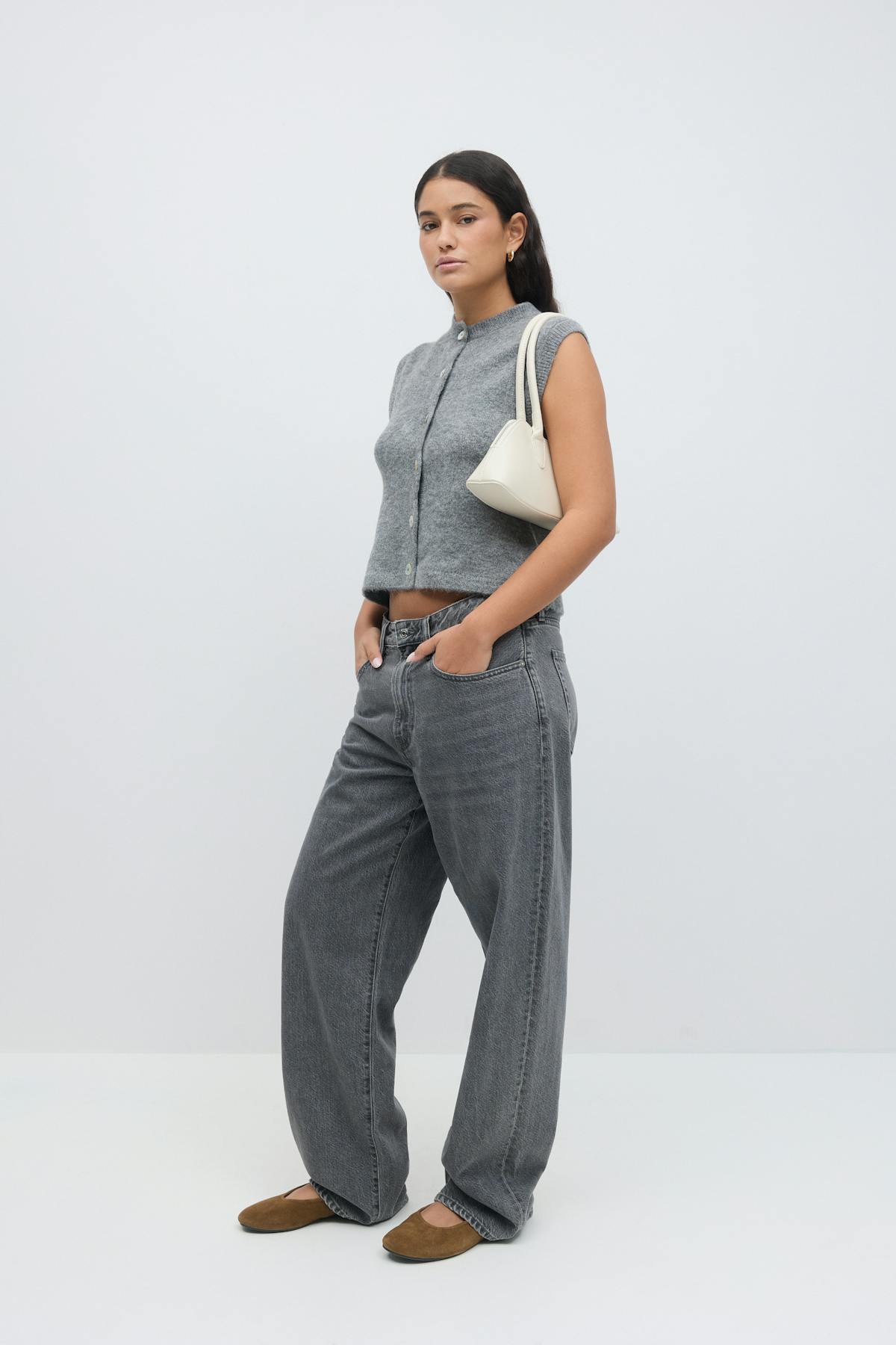 Top handle bag - Gris clair