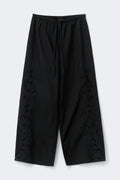 Embroidery poplin trousers - Noir
