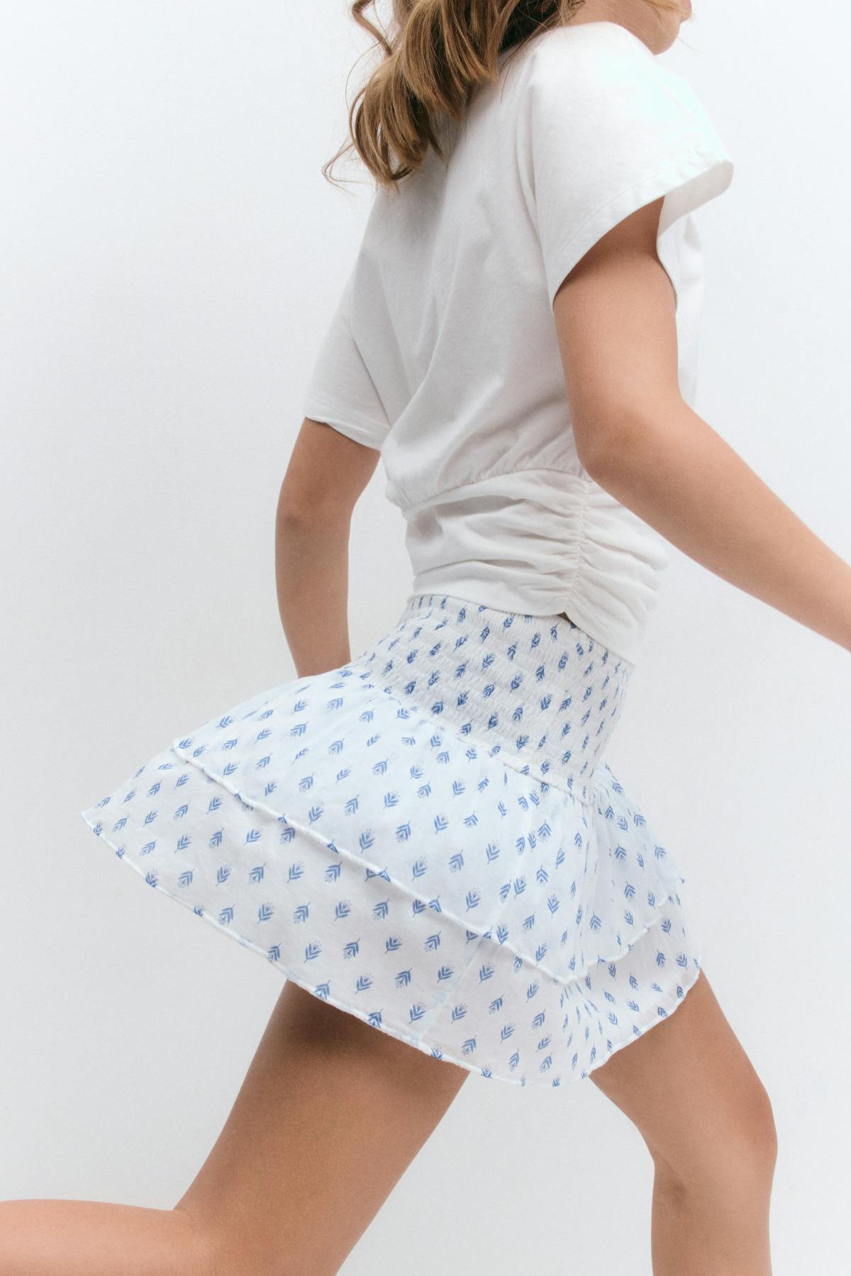 Y two layer multi skirt - Blue flower